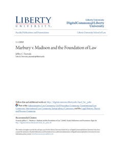 Marbury v. Madison and the Foundation of Law