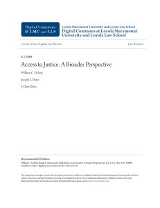 Access to Justice: A Broader Perspective