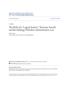 Thurman Arnold and the Making of Modern Administrative Law