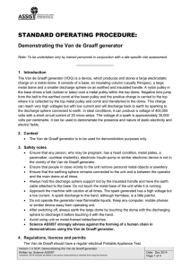Demonstrating the Van de Graaff generator