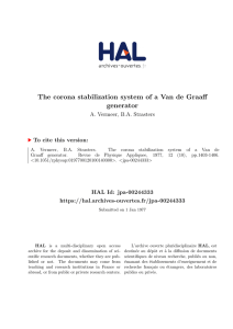 The corona stabilization system of a Van de Graaff generator