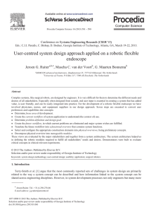 User-centred System Design Approach Applied on a Robotic