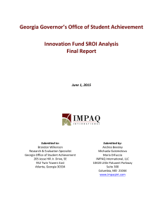 Georgia Governor`s Office of Student Achievement Innovation Fund