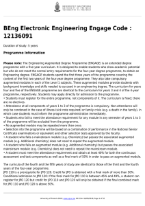 BEng Electronic Engineering Engage Code : 12136091