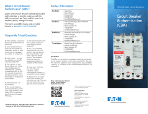 Circuit Breaker Authentication (CBA) - EECO