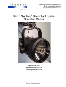 SX-16 Nightsun Searchlight System Operation Manual