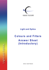 Colours and Filters Answer Sheet (Introductory)