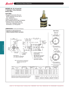 Multi-Deck Rotary Switches SERIES 42, 43, 44 and 54