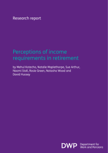Perceptions of income requirements in retirement