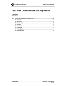 DS13 – Rural 3, Rural Residential Zone Requirements Contents