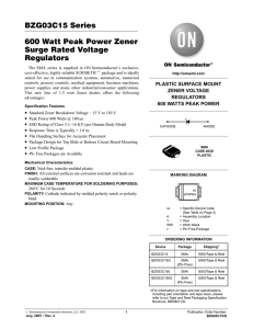 BZG03C15 Series 600 Watt Peak Power Zener Surge Rated Voltage