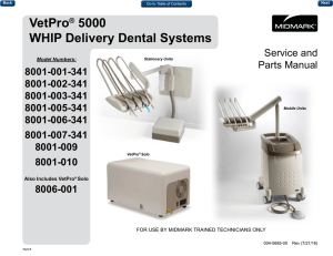 004-0685-00 VetPro 5000 Whip Delivery Service Manual