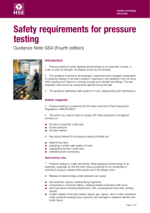 Safety requirements for pressure testing GS4