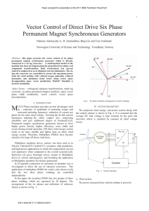 Vector Control of Direct Drive Six Phase Permanent Magnet