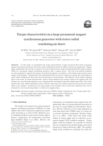 Torque characteristics in a large permanent magnet synchronous