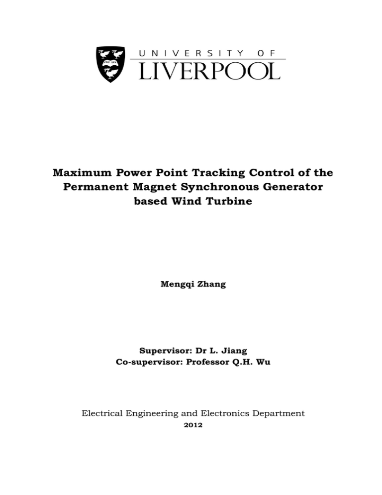 Maximum Power Point Tracking Control of the Permanent Magnet
