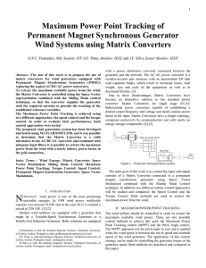 Maximum Power Point Tracking of Permanent Magnet Synchronous
