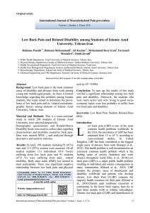 Low Back Pain and Related Disability among Students of Islamic