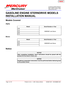 gasoline engine sterndrive models installation manual