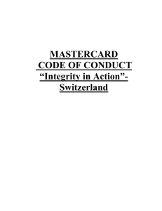 UUUUMASTERCARD CODE OF CONDUCT UUUU“Integrity in Action”