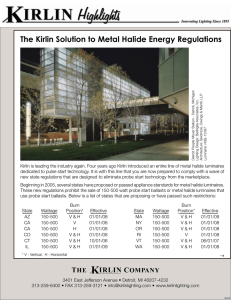 The Kirlin Solution to Metal Halide Energy Regulations
