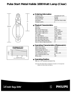 Pulse Start Metal Halide 1000 Watt Lamp (Clear)
