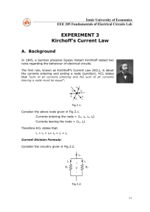 EXPERIMENT 3 Kirchoff`s Current Law