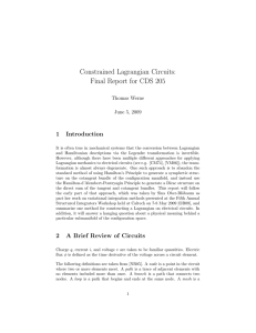 Constrained Lagrangian Circuits