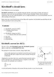 Kirchhoff`s circuit laws - Wikipedia, the free encyclopedia