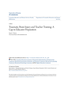 Traumatic Brain Injury and Teacher Training: A Gap in Educator