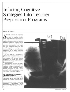 Infusing Cognitive Strategies Into Teacher Preparation