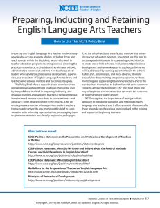 Preparing, Inducting and Retaining English Language Arts Teachers