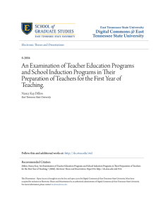 An Examination of Teacher Education Programs and School