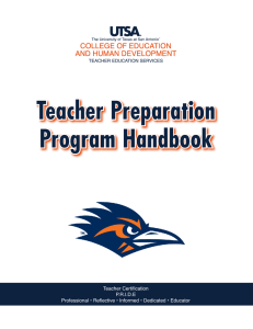 Teacher Preparation Program Handbook - utsa