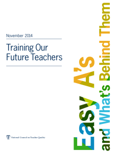 Training Our Future Teachers - National Council on Teacher Quality