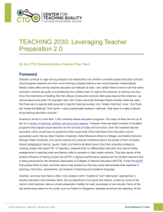 Teaching 2030: Leveraging Teacher Preparation