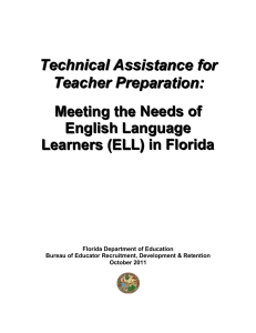 Preparing Florida TeachersTo Work WithLimited English