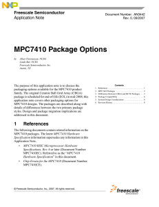 MPC7410 Package Options