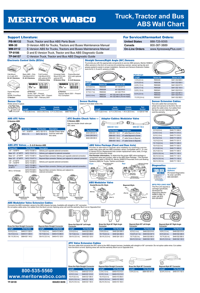 Truck, Tractor and Bus ABS Wall Chart wabco wiring diagram 