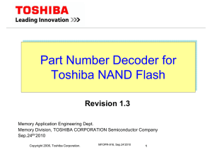 Part Number Decoder for Toshiba NAND Flash