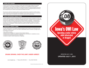 Iowa`s OWI Law - Iowa Department of Public Safety