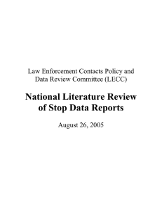 LECC National Literature Review of Stop Data Reports