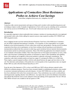 Applications of Contactless Sheet Resistance Probes to Achieve