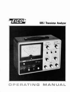 Eico 685 Transistor Tester Operating Manual