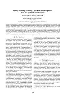 Mining Naturally-occurring Corrections and - WiCoPaCo