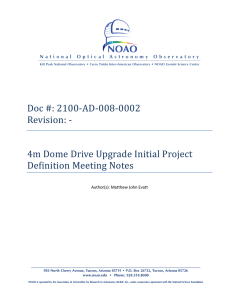 4m Dome Drive Upgrade Initial Project Definition Meeting Notes