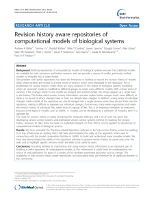 Revision history aware repositories of computational models of