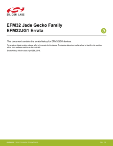 EFM32JG1 Errata History