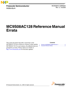 MC9S08AC128 Reference Manual Errata