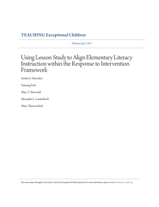 Using Lesson Study to Align Elementary Literacy Instruction